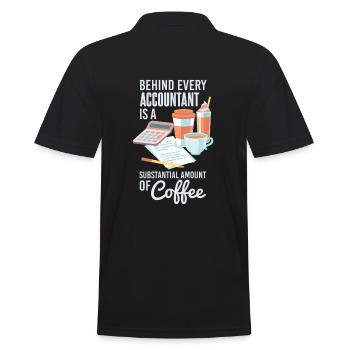 Comptable et Café Drôles de proverbes Bureau - Polo Homme - noir - Dos - Kai (181cm)