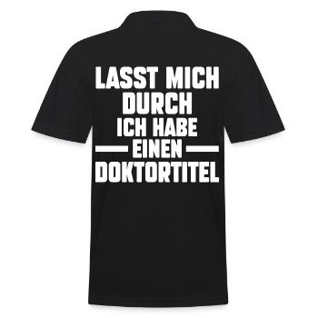 Doktor Abschluss Doktorand Promotion Doktortitel - Männer Poloshirt - Schwarz - Hinten - Kai (181cm)