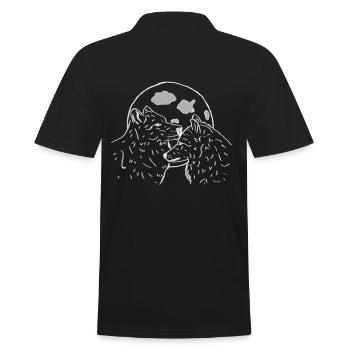 Wolves Moon White - Men's Polo Shirt - black - Back - Kai (181cm)