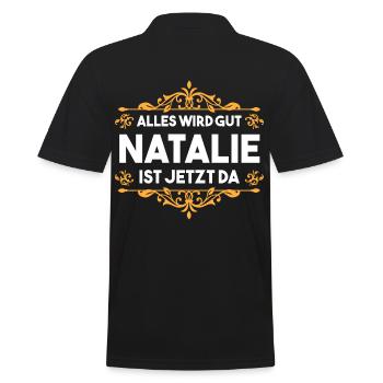 Natalie - Männer Poloshirt - Schwarz - Hinten - Kai (181cm)