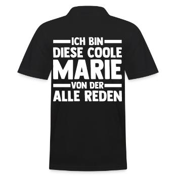 Marie - Männer Poloshirt - Schwarz - Hinten - Kai (181cm)