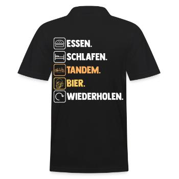 Fahrrad Radfahrer Bier Tandem - Männer Poloshirt - Schwarz - Hinten - Kai (181cm)