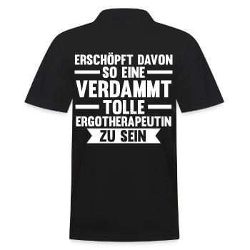 Ergotherapie Ergotherapeutin - Männer Poloshirt - Schwarz - Hinten - Kai (181cm)