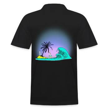 Île d’été Baignade Poulets Natation Anneau Océan Vague - Polo Homme - noir - Dos - Kai (181cm)