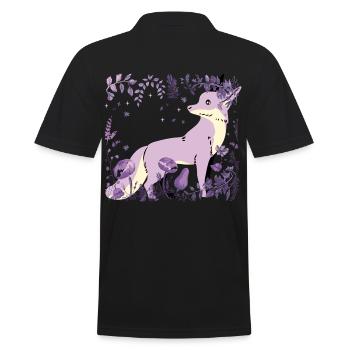 Fox, Wildlife, Wilderness, Nature, Flower, Foxes, Fantasy - Men's Polo Shirt - black - Back - Kai (181cm)