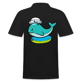 Baby Wal Fisch Schwimmring Kind - Männer Poloshirt - Schwarz - Hinten - Kai (181cm)