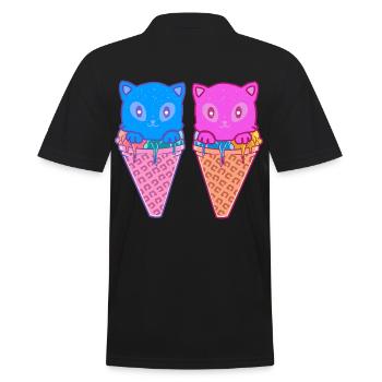 Cornet de crème glacée Cats Crème glacée Crème glacée Enfants - Polo Homme - noir - Dos - Kai (181cm)