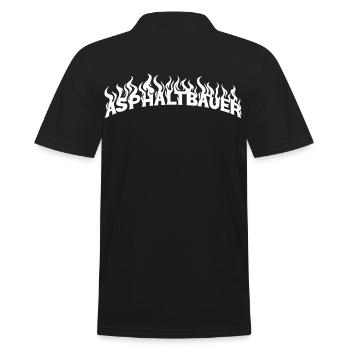 Asphaltbauer_weiss - Männer Poloshirt - Schwarz - Hinten - Kai (181cm)