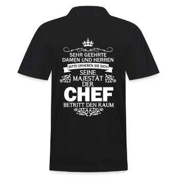 Seine Majestät Chef Boss Vorgesetzter Geschenkidee - Männer Poloshirt - Schwarz - Hinten - Kai (181cm)