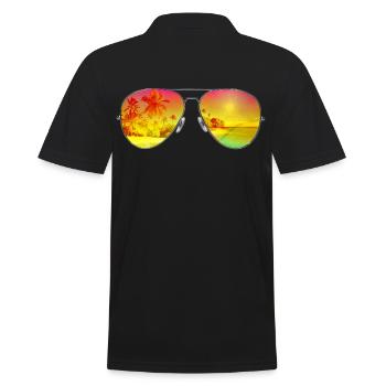 Sunny Glasses - Männer Poloshirt - Schwarz - Hinten - Kai (181cm)