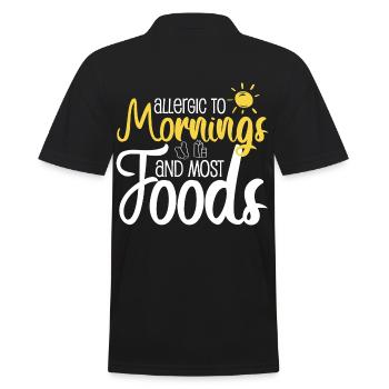 Have Food Allergies Please Aks Before Feeding - Men's Polo Shirt - black - Back - Kai (181cm)