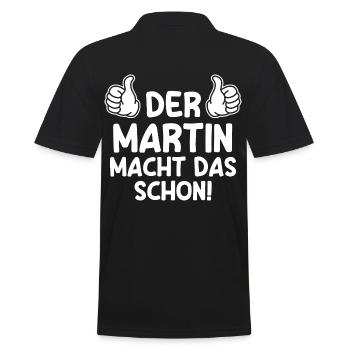 Martin - Männer Poloshirt - Schwarz - Hinten - Kai (181cm)
