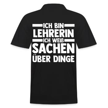 Schullehrerin Lehrerin - Männer Poloshirt - Schwarz - Hinten - Kai (181cm)