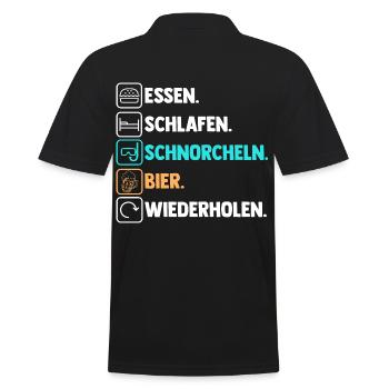 Schullehrerin Lehrerin - Männer Poloshirt - Schwarz - Hinten - Kai (181cm)