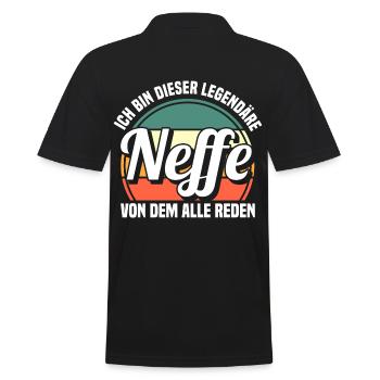 Neffe - Männer Poloshirt - Schwarz - Hinten - Kai (181cm)