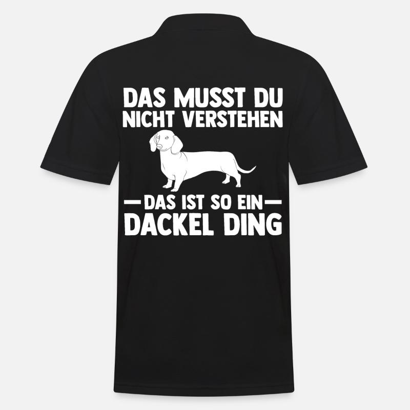 Hund Dackel - Männer Poloshirt - Schwarz