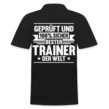 Bester Trainer Der Welt - Männer Poloshirt - Schwarz - Hinten - Kai (181cm)