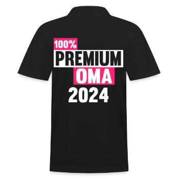 Werdende Oma 2024 - Männer Poloshirt - Schwarz - Hinten - Kai (181cm)