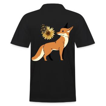 Renard, Faune, Nature sauvage, Nature, Fleur, Papillons - Polo Homme - noir - Dos - Kai (181cm)