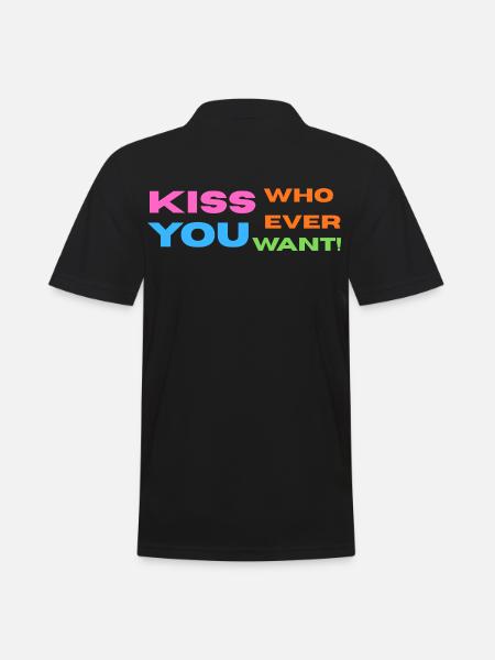 Pride / CSD / LGBTQ+ Design "Kiss" - Men's Polo Shirt - black