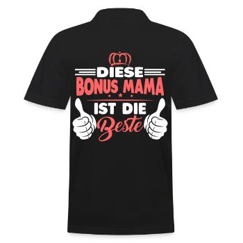 Beste Bonus Mama Stiefmama Geschenk - Männer Poloshirt - Schwarz - Hinten - Kai (181cm)
