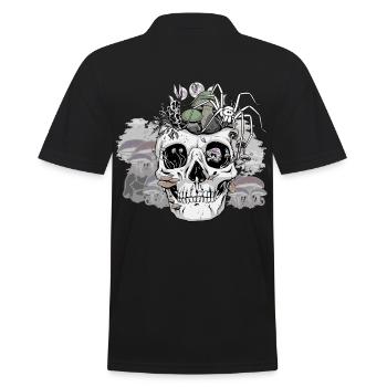 Horreur Halloween Spider Skull Champignons d’automne - Polo Homme - noir - Dos - Kai (181cm)