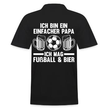 Vater Fußball Bier Papi Papa - Männer Poloshirt - Schwarz - Hinten - Kai (181cm)