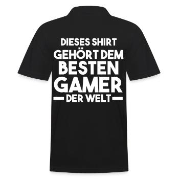 Gaming Zocken Zocker Gamer - Männer Poloshirt - Schwarz - Hinten - Kai (181cm)