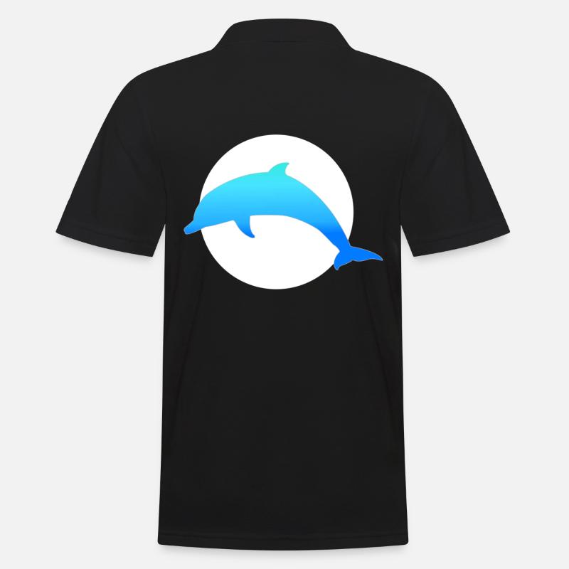 Blauer Delfin - Männer Poloshirt - Schwarz