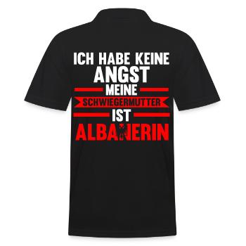 Ich habe keine Angst meine Schwiegermutter ist Alb - Männer Poloshirt - Schwarz - Hinten - Kai (181cm)