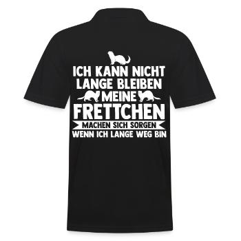 Meine Frettchen machen sich sorgen - Männer Poloshirt - Schwarz - Hinten - Kai (181cm)