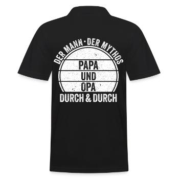 Papa Und Opa Mit Leib Und Seele - Männer Poloshirt - Schwarz - Hinten - Kai (181cm)