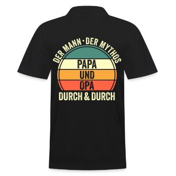 Vater Großvater Papa Opa - Männer Poloshirt - Schwarz - Hinten - Kai (181cm)