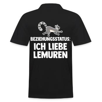 Lemur - Männer Poloshirt - Schwarz - Hinten - Kai (181cm)