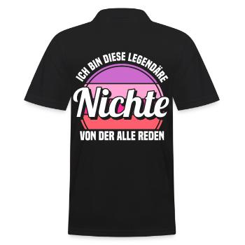 Nichte - Männer Poloshirt - Schwarz - Hinten - Kai (181cm)