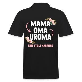 Mama Oma Uroma Eine Steile Karriere - Männer Poloshirt - Schwarz - Hinten - Kai (181cm)