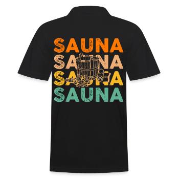 Wellness Saunagänger Saunieren Saunierer Sauna - Männer Poloshirt - Schwarz - Hinten - Kai (181cm)