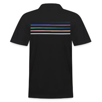 Vibrant stripe palette - Men's Polo Shirt - black - Back - Kai (181cm)