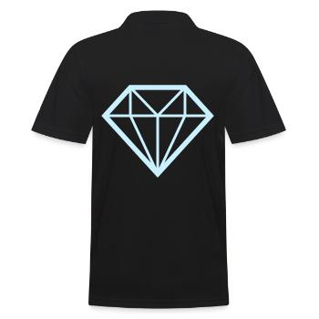 Diamant Geometrie Linien - Männer Poloshirt - Schwarz - Hinten - Kai (181cm)