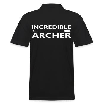 Bogenschießen Bogenschiessen Archery Pfeil Bogen - Männer Poloshirt - Schwarz - Hinten - Kai (181cm)