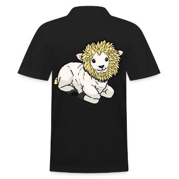 Löwe Schaf Fantasy Kostüm Verkleidung Kinder - Männer Poloshirt - Schwarz - Hinten - Kai (181cm)