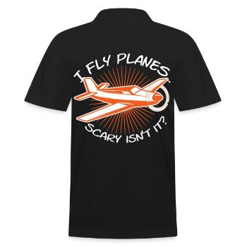 I Fly Planes Scary Isnt It Pilot - Men's Polo Shirt - black - Back - Kai (181cm)