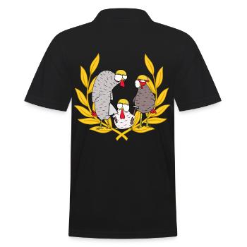 Construction Site Builder Deployment Team Mason Chickens Job - Men's Polo Shirt - black - Back - Kai (181cm)