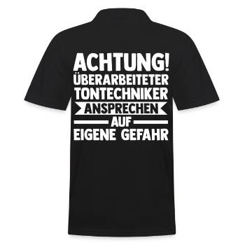 Toningenieur Tontechnik Tontechniker - Männer Poloshirt - Schwarz - Hinten - Kai (181cm)