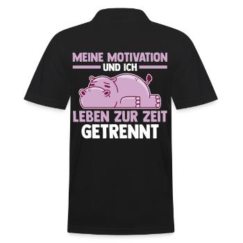 Meine Motivation und ich leben zur Zeit getrennt - Männer Poloshirt - Schwarz - Hinten - Kai (181cm)