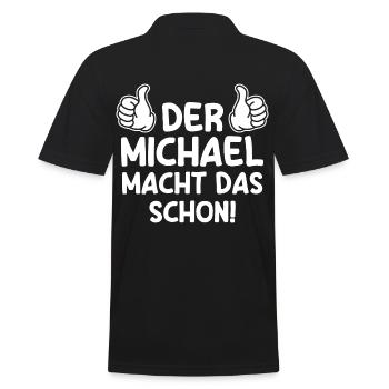 Michael - Männer Poloshirt - Schwarz - Hinten - Kai (181cm)