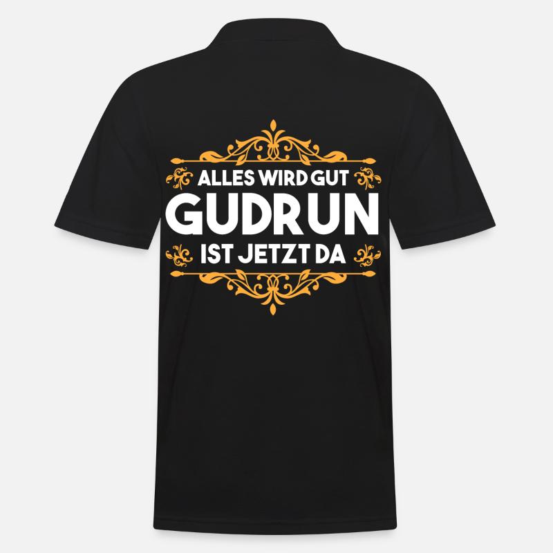 Gudrun - Männer Poloshirt - Schwarz