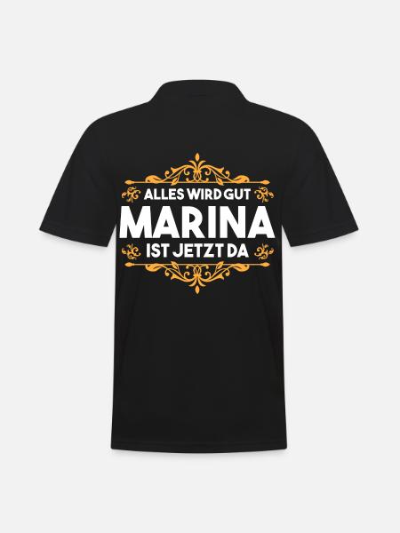 Marina - Männer Poloshirt - Schwarz