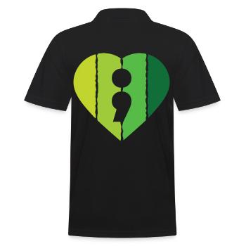Mental Health Heart - Männer Poloshirt - Schwarz - Hinten - Kai (181cm)