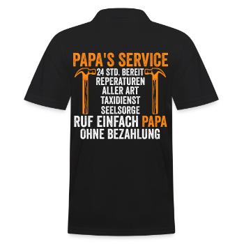 Vater Vatertag Papa - Männer Poloshirt - Schwarz - Hinten - Kai (181cm)
